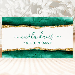 Handtekening Emerald Green Goud Waterverf QR Visitekaartje