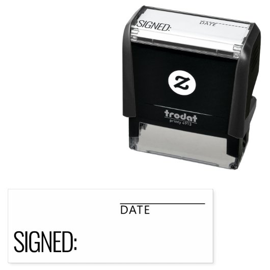 Handtekening en datum Custom Self-Inking Stamp Zelfinktende Stempel (In situ)