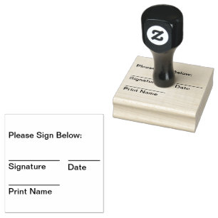 Handtekening en datum 	rubberstempel