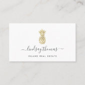 Handtekening Faux Gold Pineapple Visitekaartje (Voorkant)