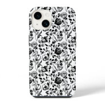 Handtekening Floral Black en White Hoesje