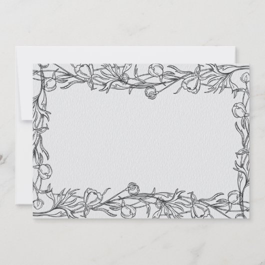 Handtekening Floral Blue Grey Weddenschap Hartelij Bedankkaart (Achterkant)