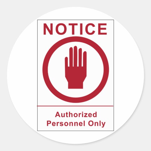  handtekening geautoriseerd personeel ronde sticker (Voorkant)