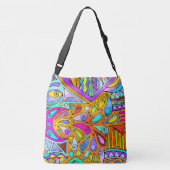 Handtekening gemaakt door EDDArt - Blah Blah Blah  Crossbody Tas (Achterkant)