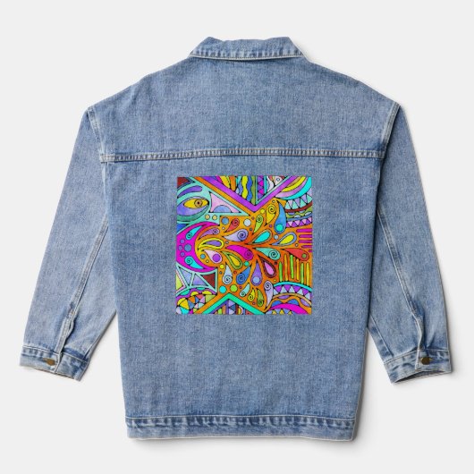 Handtekening gemaakt door EDDArt - Blah Blah Blah Denim Jacket (Achterkant)