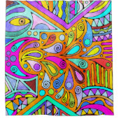 Handtekening gemaakt door EDDArt - Blah Blah Blah  Douchegordijn (Voorkant)