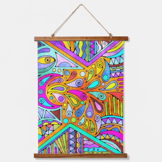 Handtekening gemaakt door EDDArt - Blah Blah Blah Hangend Wandkleed (Voorkant)