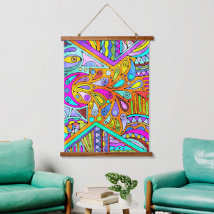 Handtekening gemaakt door EDDArt - Blah Blah Blah  Hangend Wandkleed