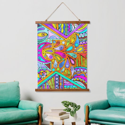 Handtekening gemaakt door EDDArt - Blah Blah Blah Hangend Wandkleed (Woonkamer)