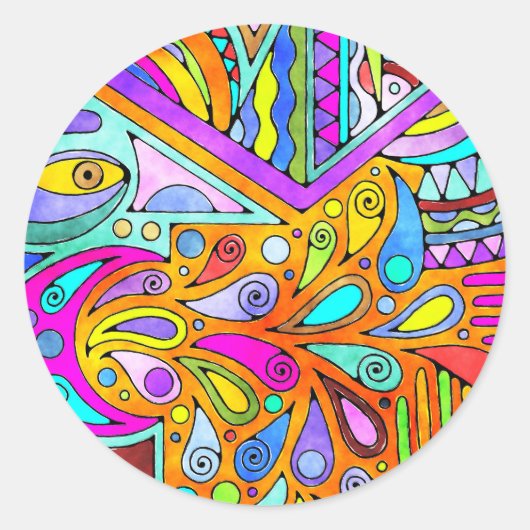 Handtekening gemaakt door EDDArt - Blah Blah Blah Ronde Sticker (Voorkant)