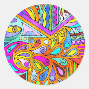 Handtekening gemaakt door EDDArt - Blah Blah Blah Ronde Sticker