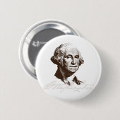 Handtekening George Washington Ronde Button 5,7 Cm (Voorkant /achterkant)