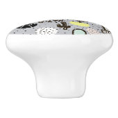 Handtekening gestructureerd cactus-patroon keramische knop (Zijkant)