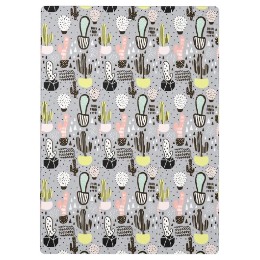 Handtekening gestructureerd cactus-patroon klembord (Achterkant)
