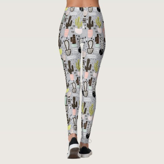 Handtekening gestructureerd cactus-patroon leggings (Achterkant)