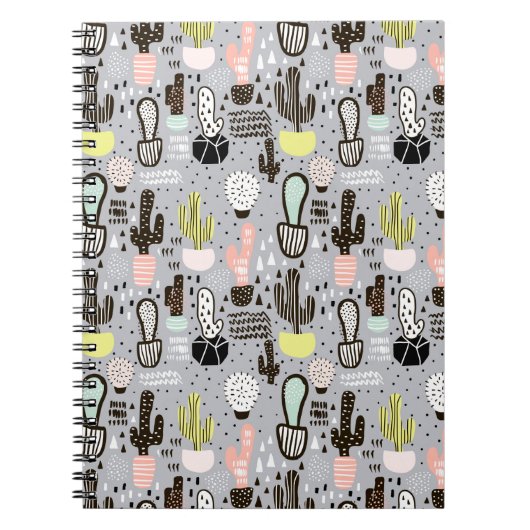 Handtekening gestructureerd cactus-patroon notitieboek (Voorkant)
