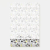 Handtekening gestructureerd cactus-patroon post-it® notes (Voorkant)