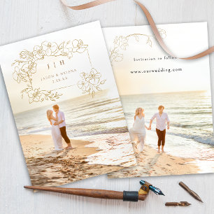 Handtekening Gold Floral slaat de datum op Save The Date
