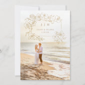 Handtekening Gold Floral slaat de datum op Save The Date (Voorkant)