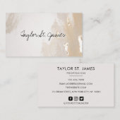 Handtekening goudbeige schilderingen visitekaartje (Voorkant / Achterkant)