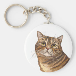 Handtekening grappige Tabby cat Canvas tas Sleutelhanger