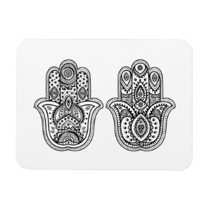 Handtekening Hamsa met sierplanten Magneet