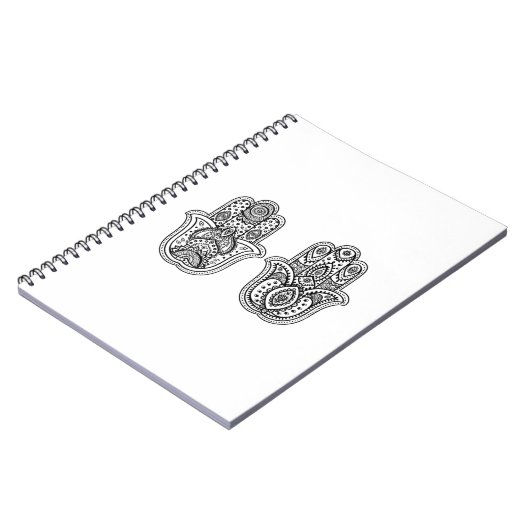 Handtekening Hamsa met sierplanten Notitieboek (Linkerzijde)