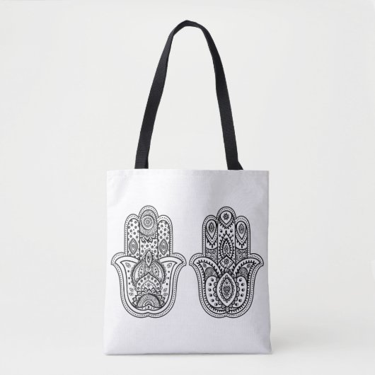 Handtekening Hamsa met versieringen 2 Tote Bag (Voorkant)