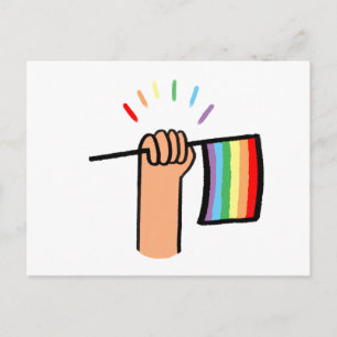 Handtekening Handje met een regenboogvlag Briefkaart