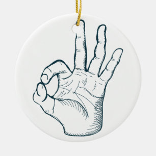 Handtekening  handteken keramisch ornament