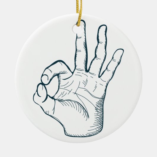 Handtekening  handteken keramisch ornament (Voorkant)