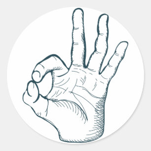 Handtekening handteken ronde sticker