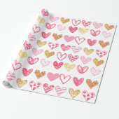 Handtekening Heart Pattern ID470 Cadeaupapier (Uitgerold)