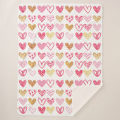 Handtekening Heart Pattern ID470 Sherpa Deken (Voorkant)