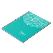 Handtekening Henna Circle Ontwerp Bright Pool Blau Notitieboek (Linkerzijde)