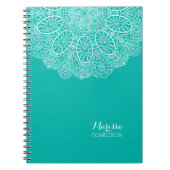Handtekening Henna Circle Ontwerp Bright Pool Blau Notitieboek (Voorkant)