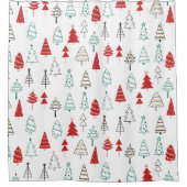 Handtekening kerstboompatroon douchegordijn (Voorkant)