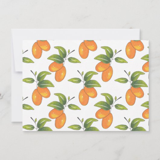 Handtekening Kumquats Pattern Bedankkaart (Achterkant)
