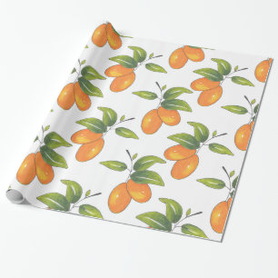 Handtekening Kumquats Pattern Cadeaupapier