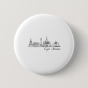 Handtekening Kyiv stads silhouet - Oekraïne Souven Ronde Button 5,7 Cm