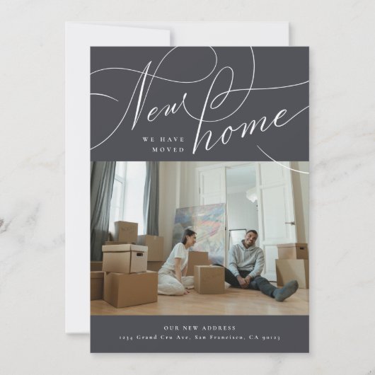 Handtekening Letterde Nieuwe Verplaatsende Aankond Aankondiging (Voorkant)