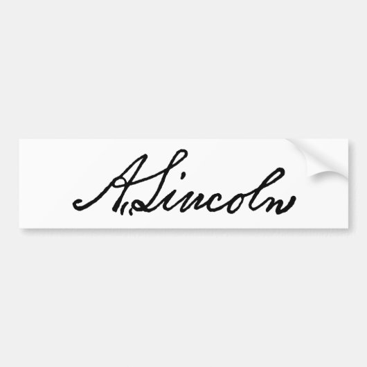 Handtekening Lincoln Bumpersticker (Voorkant)