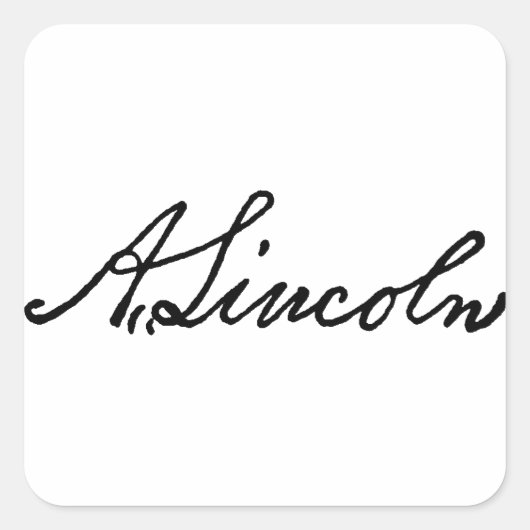 Handtekening Lincoln Vierkante Sticker (Voorkant)