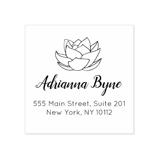 Handtekening Lotus Flower Rubberstempel (Afrduk)