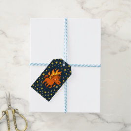 Handtekening mat met een rode paarden cadeaulabel