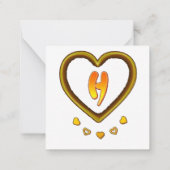 handtekening met de letter H, Notitiekaartje (Achterkant)