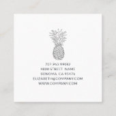 Handtekening Modern Pineapple Hot Pink Vierkante Visitekaartje (Achterkant)