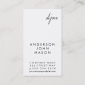 Handtekening Monogram 2 / Zwart & Wit Visitekaartje (Achterkant)