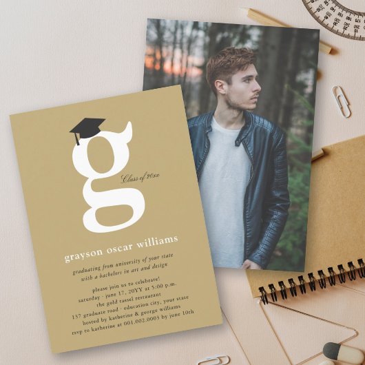 Handtekening Monogram 'G' Klas van 2026 Afgestudee Kaart