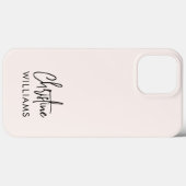 Handtekening Monogram Handgeschreven Script Blush  Case-Mate iPhone Case (Achterkant (horizontaal))